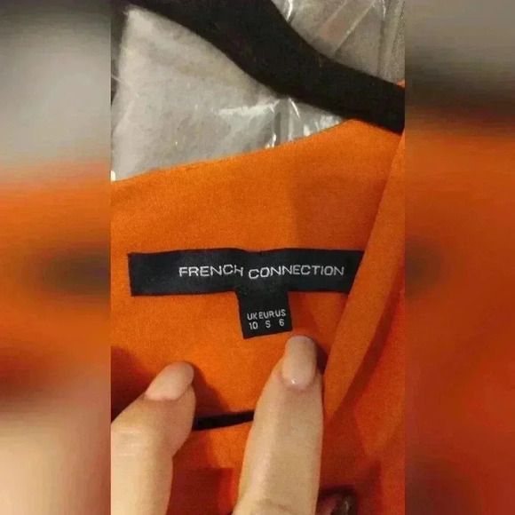 French Connection Esse Crepe midi dress orange dress us SZ 6 - Picture 8 of 8